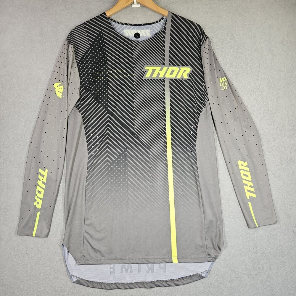 Thor‎ Prime Tech Jersey Men's Size Large Gray Black MX Off-Road Riding